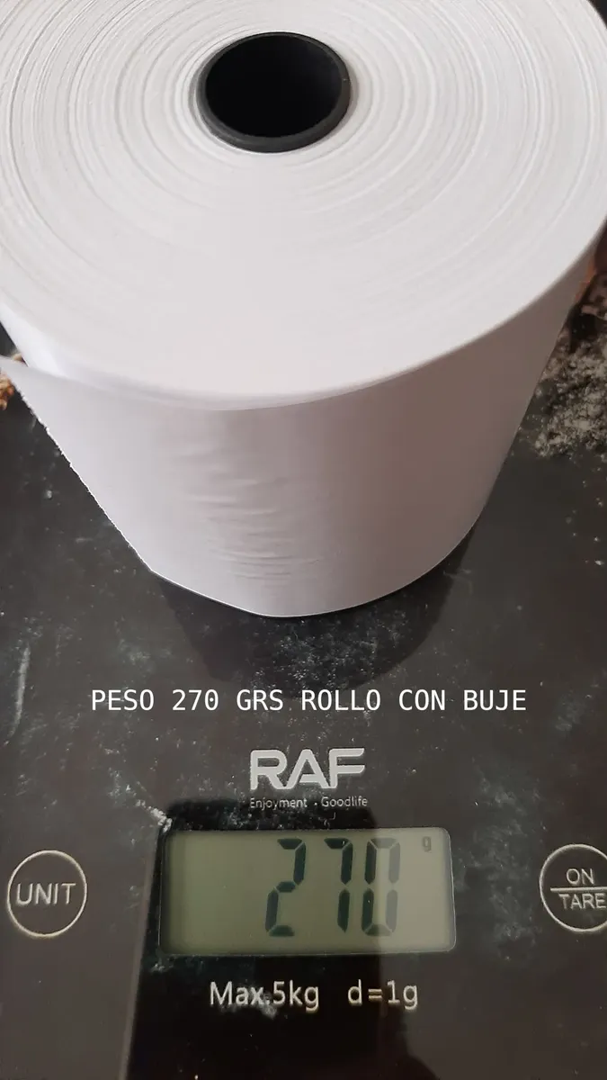 peso de 270 grs rollo papel termico 80mm