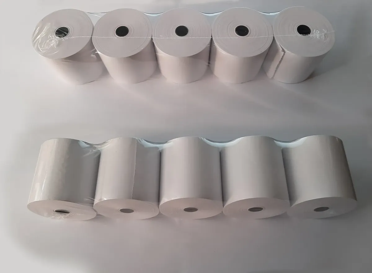 10 rollos papel termico 80mm vista superior