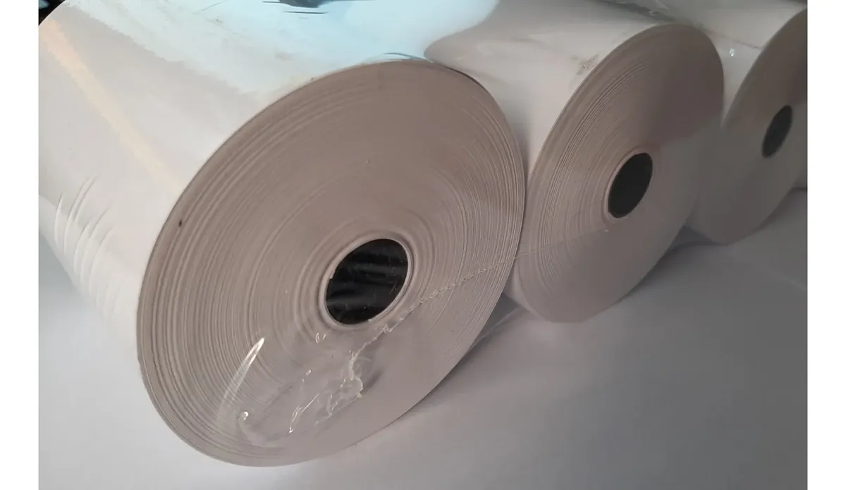 2 rollos papel termico 80mm vista perfil